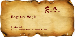 Regius Vajk névjegykártya