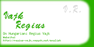 vajk regius business card